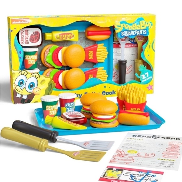 SpongeBob Squarepants Other - Sponge Bob Squarepants Krabby Patty Cook Playset Nickelodeon 27 pieces